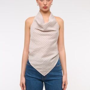 Abercrombie Cowl Neck Halter Top - Cream
